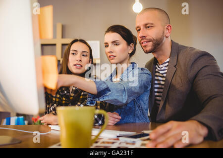 Team of graphic designer working on computer Stock Photo