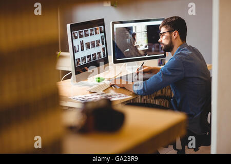 Graphic designer using graphics tablet Stock Photo