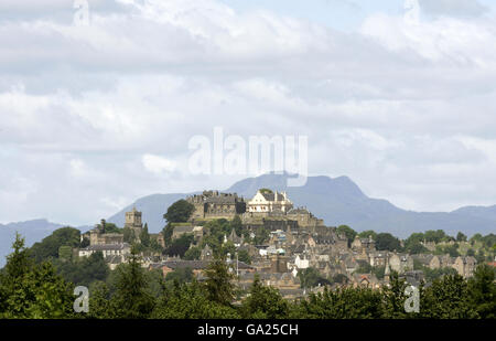 Pictured is a general view of the City of Stirling and the castle Stock ...