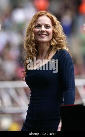 Live Earth Concert - London. Geri Halliwell on stage during the charity concert at Wembley Stadium, London. Stock Photo