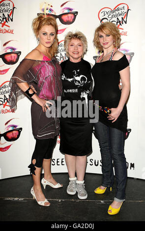 (Left-right) Kelly Price, Deborah Harry and Emma Williams attend a photocall for the new musical (based on the songs of Blondie) 'Desperately Seeking Susan', at the Sketch Gallery in central London. Stock Photo