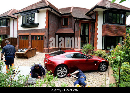 Katona and baby held captive by burglars. The home of former Atomic Kitten singer Kerry Katona. Stock Photo