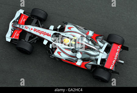 Formula One Motor Racing - French Grand Prix - Practice - Magny Cours. Lewis Hamilton in the Vodafone McLaren Mercedes MP4/22 during the second practice session at Magny Cours, Nevers, France. Stock Photo