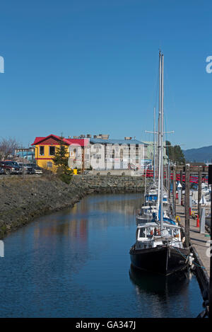 Discovery Harbour Marina located in Campbell River on the east coast of Vancouver Island, British Columbia, Canada. SCO 10,540. Stock Photo