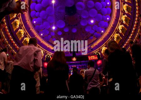 ALBERT HALL INTERIOR BBC PROMS Performance with audience applauding ...