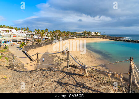 View of Flamingo beach in Playa Blanca on coast of Lanzarote island, Spain Stock Photo