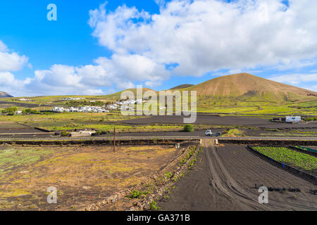 Rural landscape of Lanzarote island near Uga village, Canary Islands, Spain Stock Photo