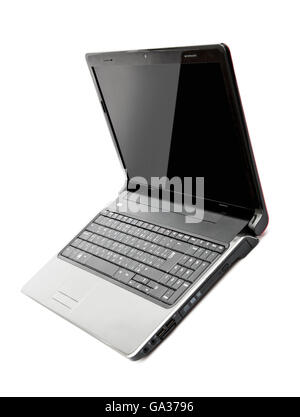 Open Laptop Isolated on White Background Stock Photo