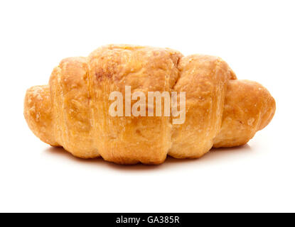 Baked Croissant Isolated on White Background Stock Photo