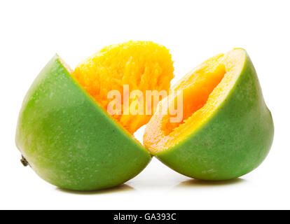 Fresh Mango Fruit Isolated on White Background Stock Photo