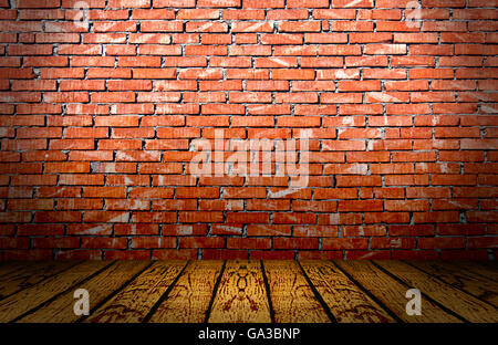 Abstract Red Bricks Wall Stage Stock Photo