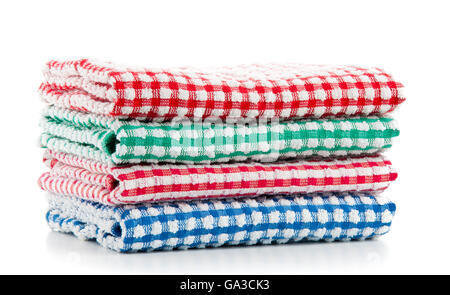 Housekeeping Towels Isolated on White Background Stock Photo