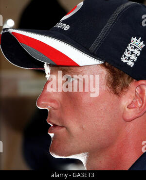 England's Paul Collingwood during a press conference to announce the new captain of the England One Day cricket team at Chester Le Street, Durham. Stock Photo