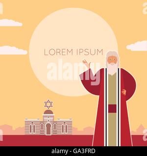 Moses Jew Banner Stock Vector