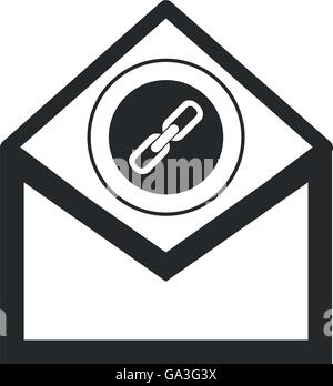 envelope with chain link icon Stock Vector