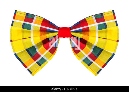colorful checkered bow tie isolated on white background Stock Photo