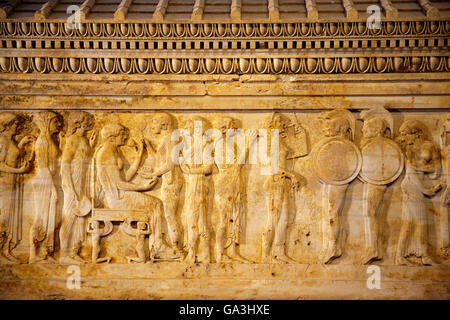 Polyksena's Sarcophagus Detail, Canakkale, Turkey. Stock Photo