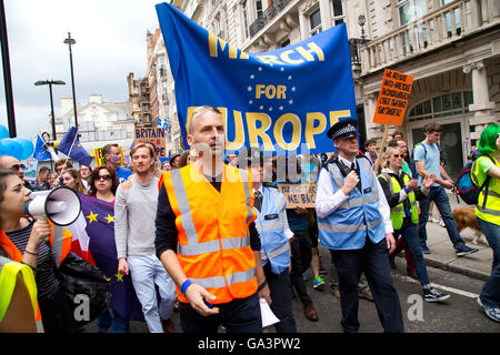LONDON - July 2nd: Protesters at the march for europe protest on June the 2nd, 2016 in London, england, uk. An estimated 35 thou Stock Photo