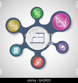 Laundry infographic templates with connected metaballs, stock vector Stock Vector