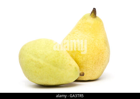 Two Pear Fruits Isolated on White Background Stock Photo