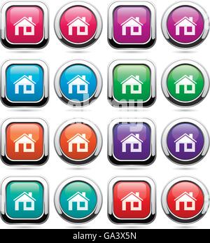 vector set of home buttons Stock Vector