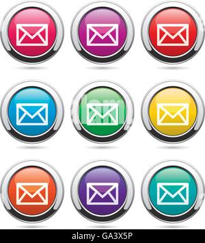 vector set of mail buttons Stock Vector