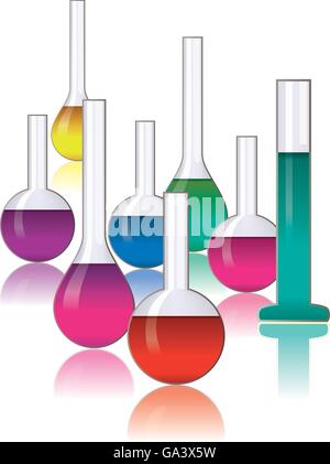 vector set of laboratory glassware Stock Vector