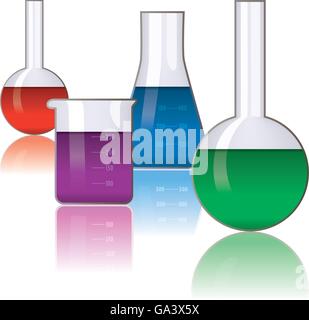 vector set of laboratory glassware Stock Vector