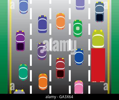 vector cars on the road Stock Vector