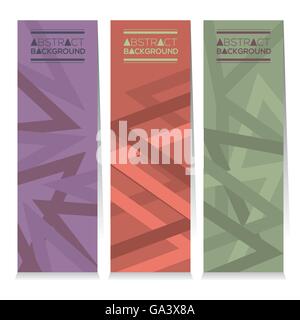 Vertical Banner Set Of Three Modern Graphic With Vintage Color Theme Vector Illustration Stock Vector