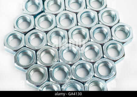 Set of bolts on white background Stock Photo