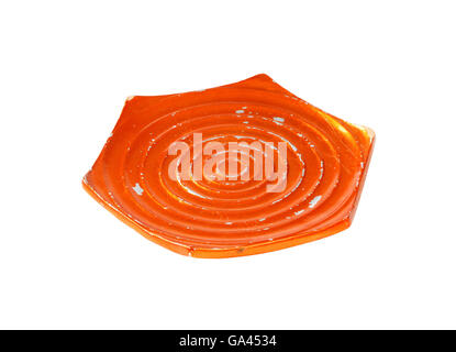 Hexagon plate with orange metallic glaze Stock Photo