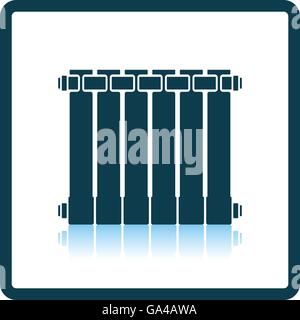 Icon of Radiator. Shadow reflection design. Vector illustration. Stock Vector