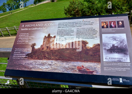 Urquhart Castle sits beside Loch Ness in the Highlands of Scotland Stock Photo