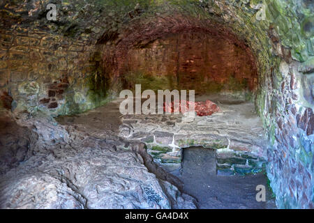 Urquhart Castle sits beside Loch Ness in the Highlands of Scotland Stock Photo