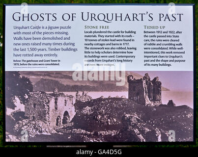 Urquhart Castle sits beside Loch Ness in the Highlands of Scotland Stock Photo