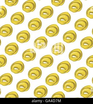 Italian filled pasta food seamless pattern Stock Vector