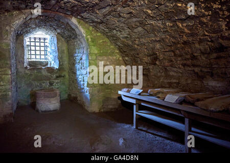 Urquhart Castle sits beside Loch Ness in the Highlands of Scotland Stock Photo