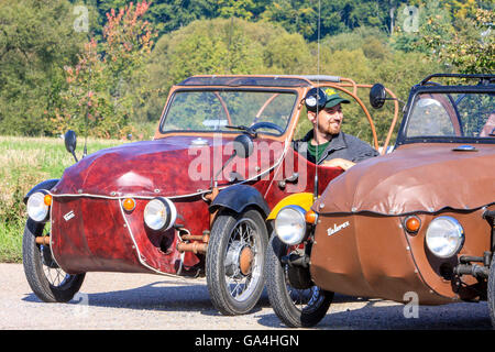 Velorex a small three-wheeled car  was a manufacturing in Czechoslovakia. Designed as a special car for the disabled. Stock Photo