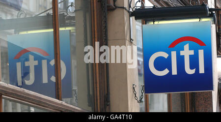 Citibank stock. General view of a Citibank branch in central London. Stock Photo