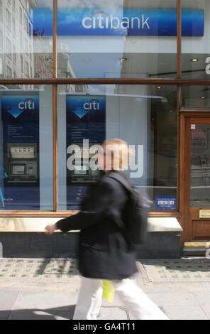 Citibank stock. General view of a Citibank branch in central London. Stock Photo