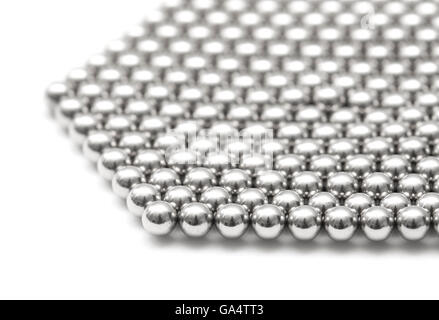 magnetic ball bearing tiling in perfect hexagonal grid Stock Photo