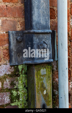 Cast iron downpipe on old building, Stratford upon Avon. Stock Photo