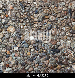 Pebble stone floor tile texture and seamless background Stock Photo