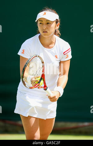 Misaki Doi (JPN), JULY 2, 2016 - Tennis : Misaki Doi of Japan during the Women's singles third round match of the Wimbledon Lawn Tennis Championships against Anna-Lena Friedsam of Germany at the All England Lawn Tennis and Croquet Club in London, England. (Photo by AFLO) Stock Photo