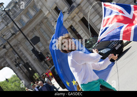 London, UK. 2nd July, 2016. Crowds on a march through london to westminister. Credit:  Andrew Lalchan/Alamy Live News