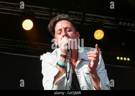 Delamere, Cheshire, UK. 3rd July, 2016. The Rainband perform live to a sold out crowd at Delamere Forest. Credit:  Simon Newbury/Alamy Live News Stock Photo