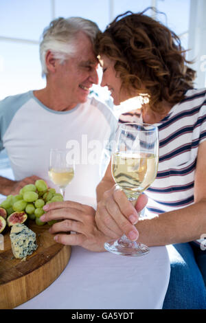 Romantic couple with champagne glasses Stock Photo