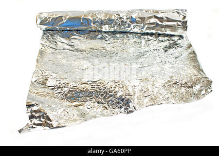 Aluminum foil isolated on white Stock Photo