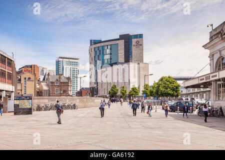 Cardiff, Wales: 27 June 2016 - Cardiff Central Square. Stock Photo